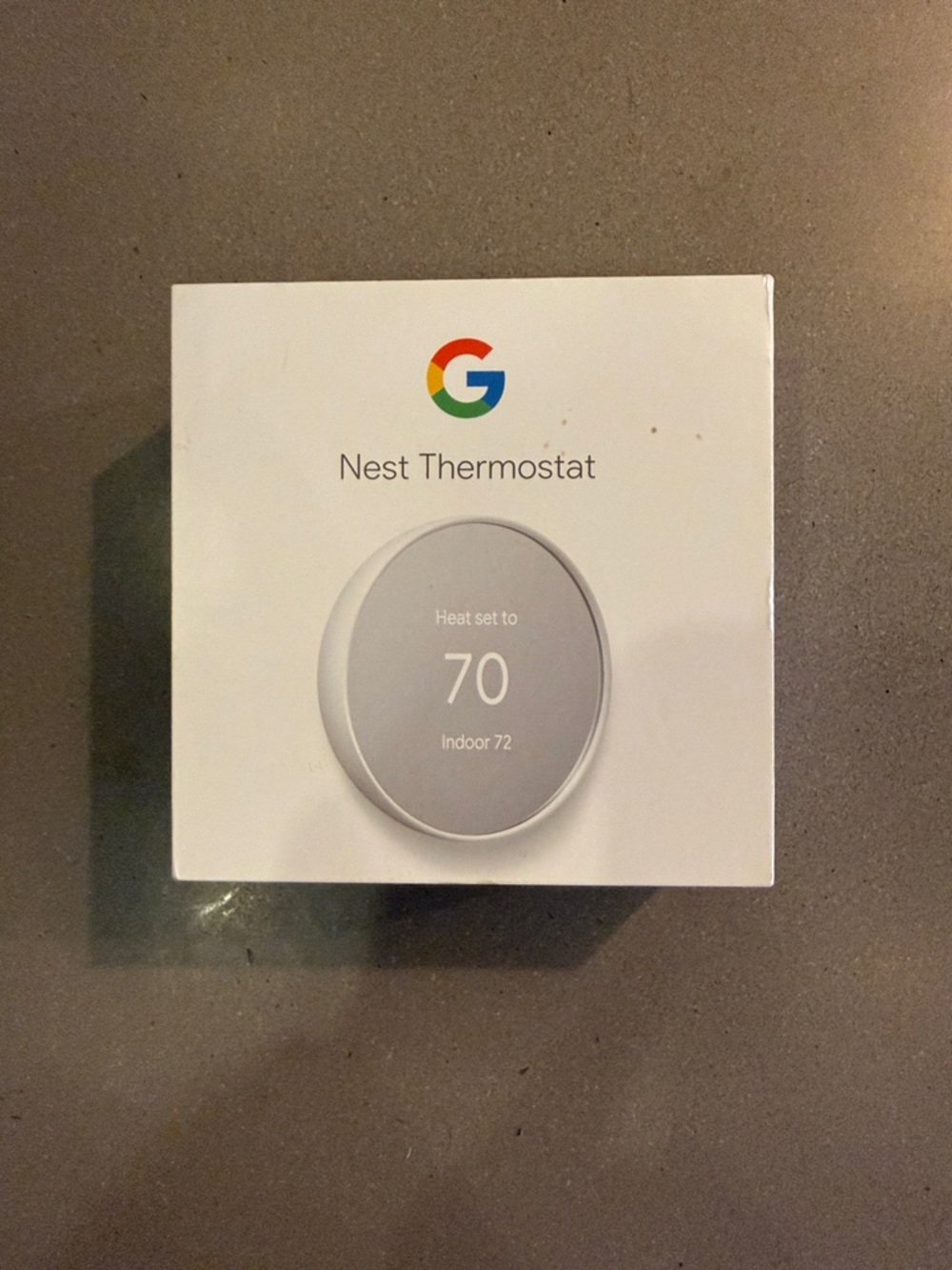 Google Nest Thermostat in White and Silver Accents with trim kit